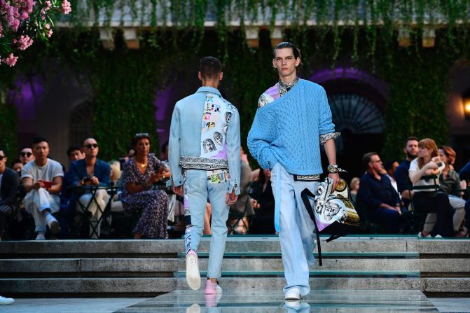Versace reappopriated their classic '90s prints on silk shirts and jackets.
