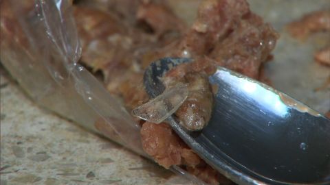 Small shards of glass were found in the raw meat 