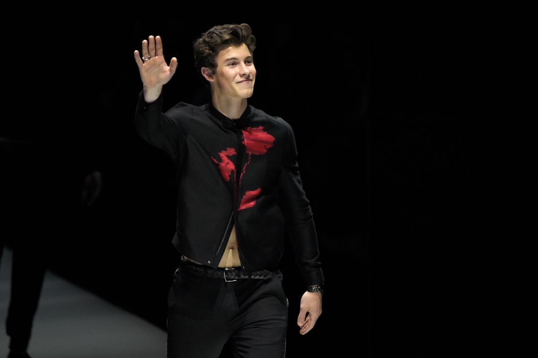 Shawn Mendes walks the runway at the Emporio Armani Spring-Summer 2018 show