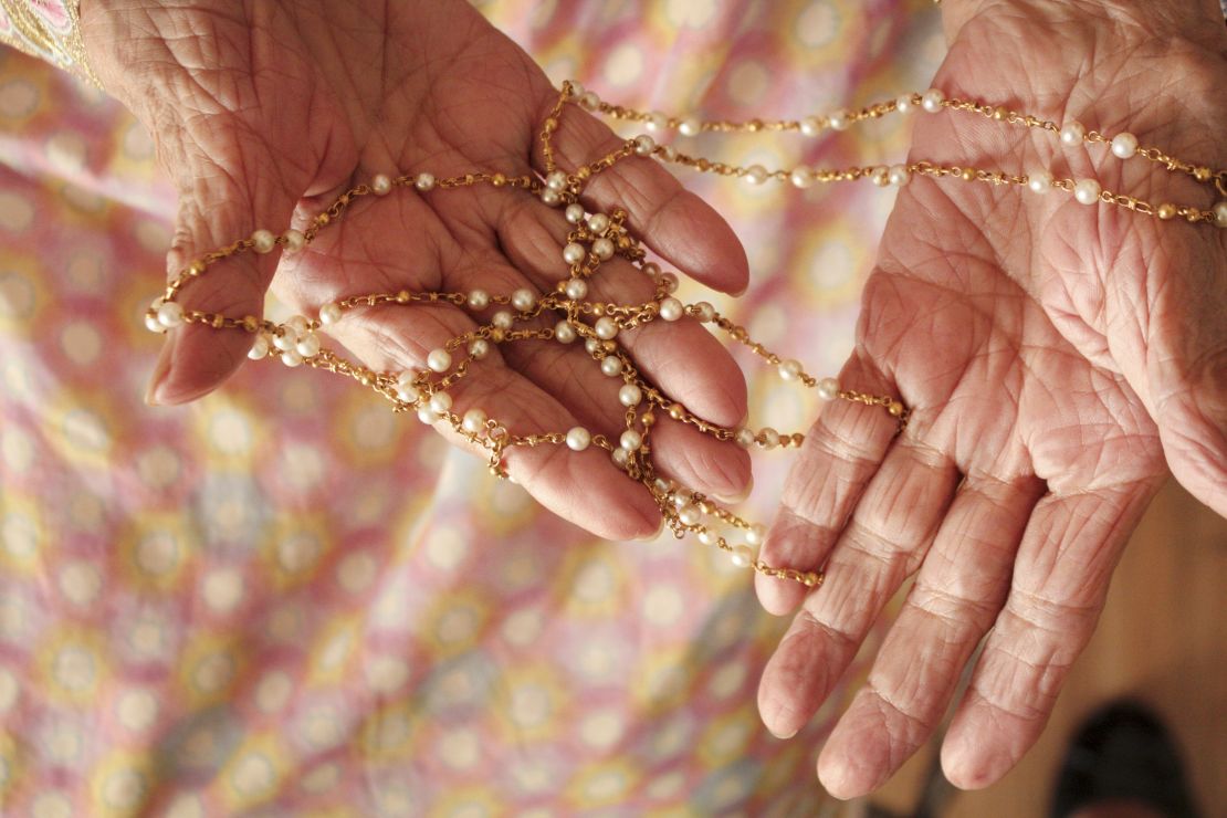 A string of Basra pearls owned by Azra Haq.