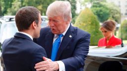 Donald Trump meets Emmanuel Macron in Paris