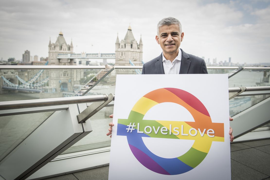 London Mayor Sadiq Khan is a vocal supporter of LGBTI rights. 