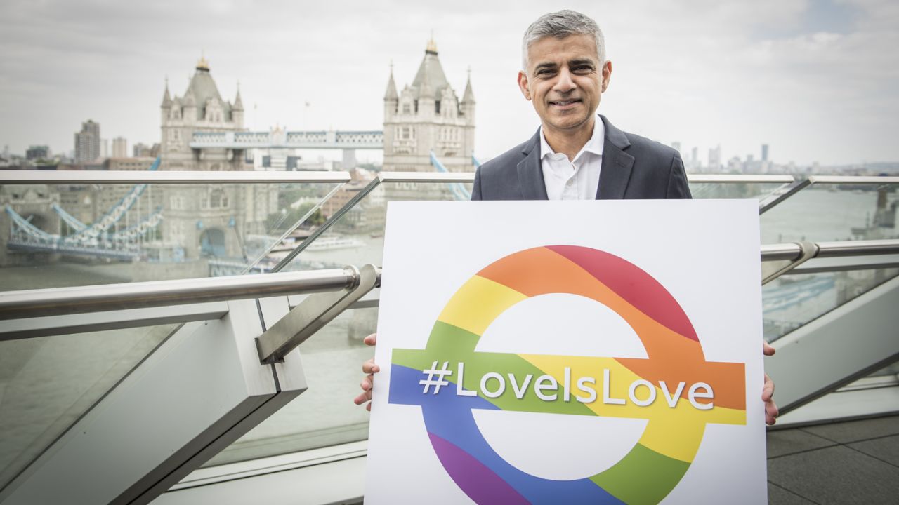 London Mayor Sadiq Khan is a vocal supporter of LGBTI rights. 
