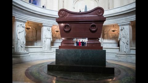 The Trumps and the Macrons tour Napoleon Bonaparte's tomb on July 13.
