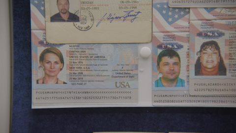 The Guryevs -- along with the other spies who were arrested -- held various official documents such as these passports that backed up their fake identities, the FBI said. 