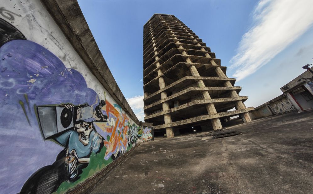 The city's abandoned high-rises have become a popular destination for film crews.