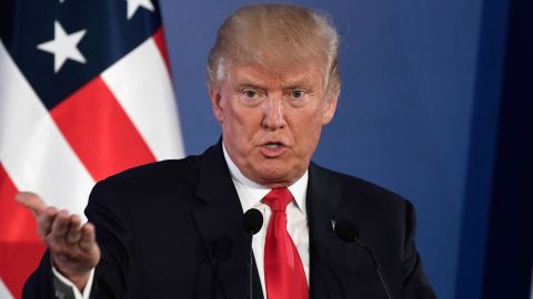 US President Donald Trump holds a joint press conference with his Polish counterpart at the Royal Castle in Warsaw, Poland, July 6, 2017. / AFP PHOTO / SAUL LOEB (Photo credit should read SAUL LOEB/AFP/Getty Images)