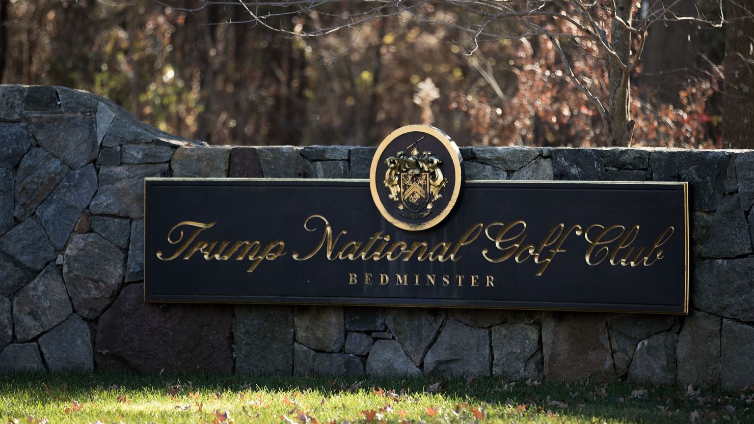 A view of the entrance to Trump National Golf Club, Bedminster, New Jersey.