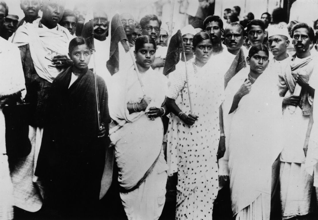 Indian women protest for their country's independence in Madras, south India, on November 6, 1945.