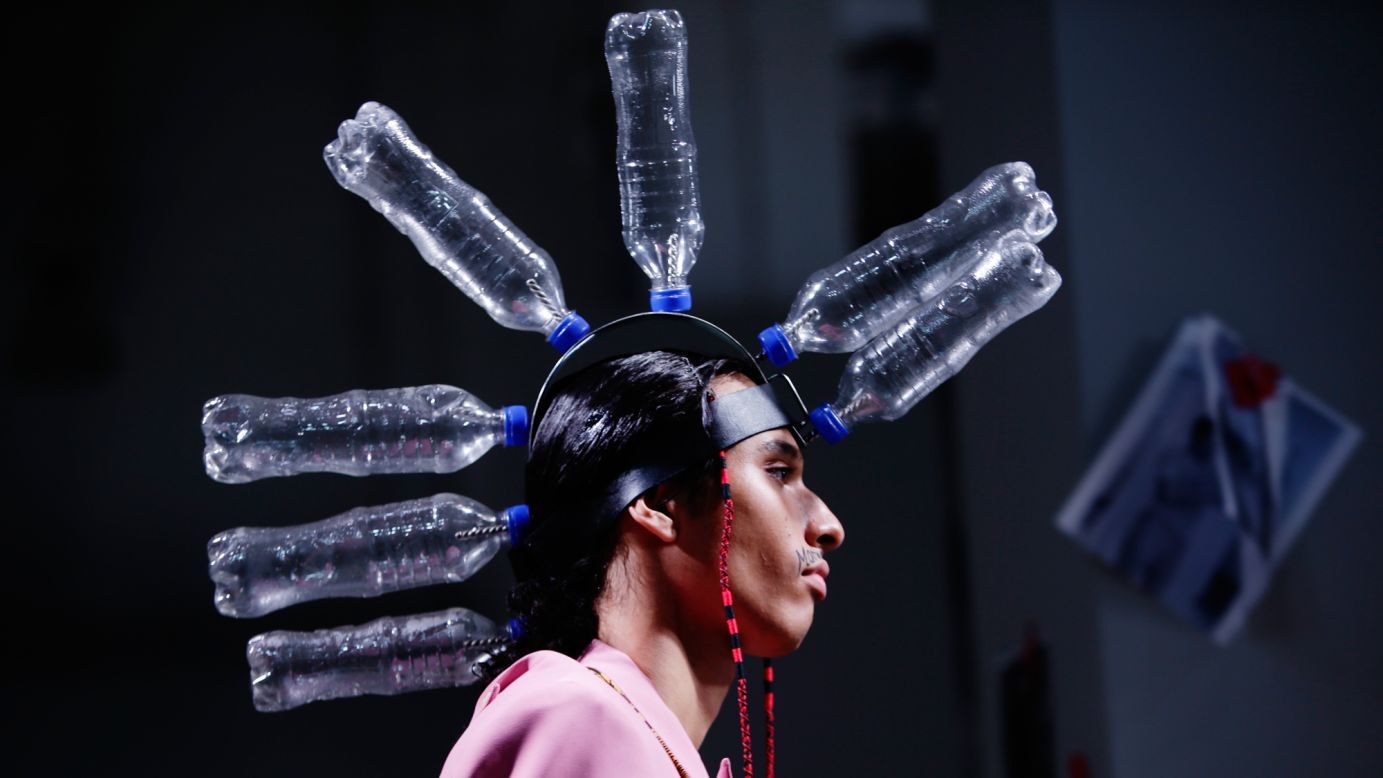 A model wears creations by Sanchez-Kane during a fashion show in New York on Wednesday, July 12.
