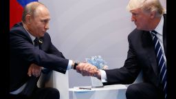 President Donald Trump shakes hands with Russian President Vladimir Putin at the G20 Summit, Friday, July 7, 2017, in Hamburg. (AP Photo/Evan Vucci)
