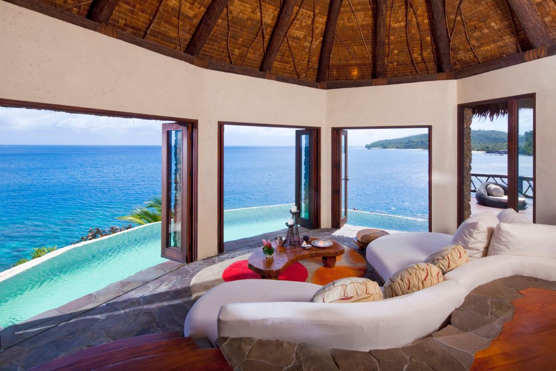 Laucala Island is a private paradise featuring 25 villas in an idyllic tropical setting. 
