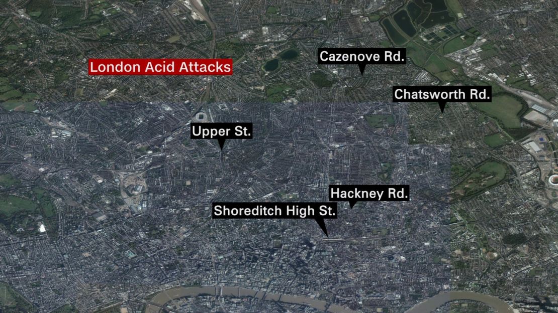 london acid attack map