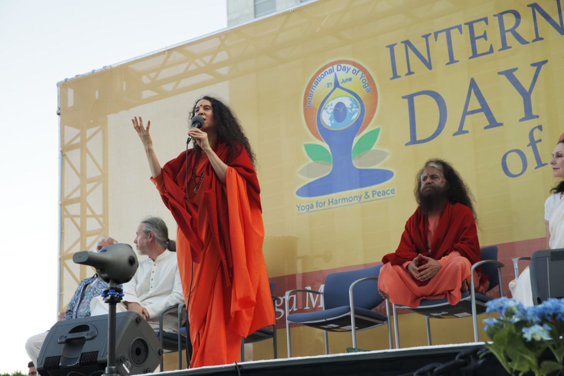 "Yoga," which translates to "union," is "the union of my breath to my body, the union of the self to the divine," Sadhvi Bhagawati Saraswati said.