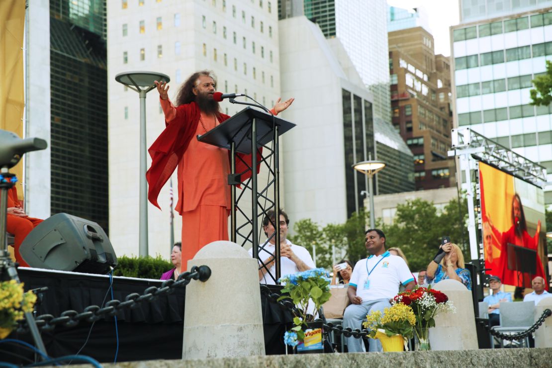 Swami Chidanand Saraswatiji traveled from the mountains of the Himalayas to the skyscrapers of Manhattan to help lead the festivities.