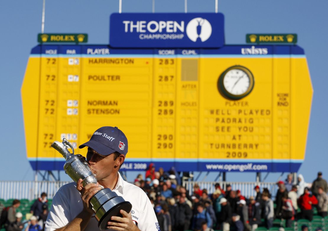 Padraig Harrington won back-to-back Open titles with victory at Royal Birkdale in 2008.