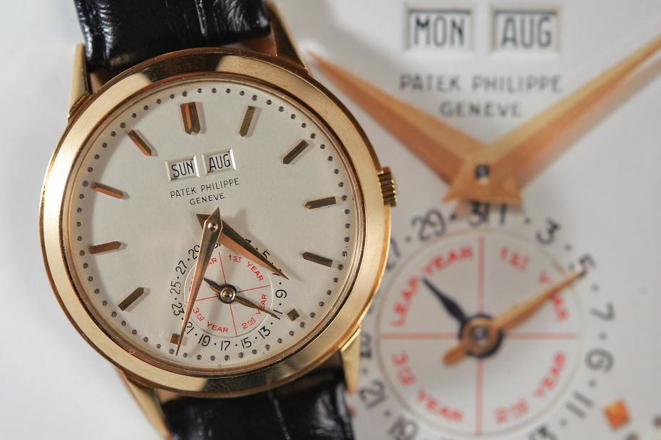 At the same Christie's auction, this one-of-a-kind wristwatch, from the brand's first series of perpetual calendars with an automatic movement, sold for $1.5 million.