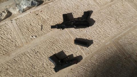 Israeli police say these are the weapons used to carry out Friday's attack in Jerusalem's Old City.