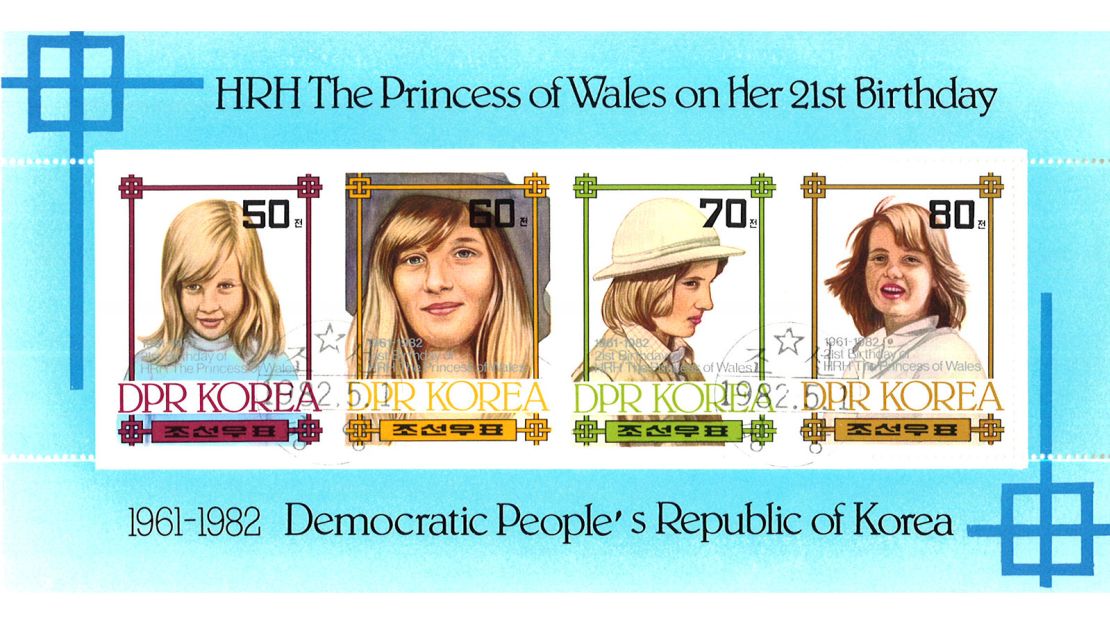 A stamp depicting Princess Diana.