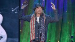 NEW YORK, NEW YORK - APRIL 08:  Kid Rock inducts Cheap Trick at the 31st Annual Rock And Roll Hall Of Fame Induction Ceremony at Barclays Center on April 8, 2016 in New York City.  