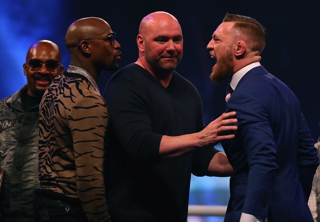UFC president Dana White splits  Mayweather and McGregor apart at Wembley Arena.