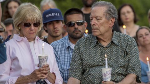 Sharon and Rich Patrick, grandparents and legal guardians of Jimi Taro Patrick, attend the Sunday night candlelight vigil.