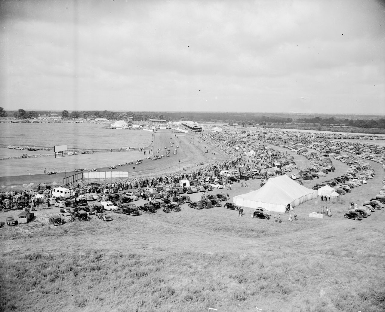 Fans attend the 1953 British Grand Prix. Motorsport lovers have always flocked to Silverstone in droves -- in 2017 attendance for the race weekend was in excess of 300,000. 