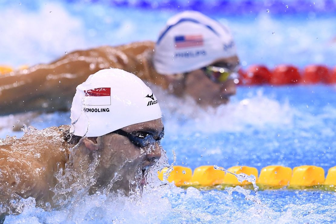 Schooling and Phelps, side by side. 