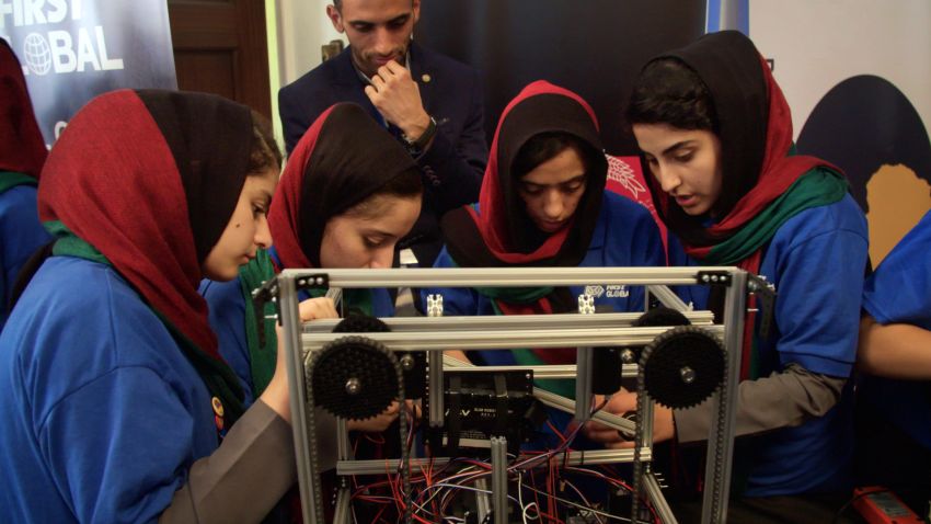 The Afghan robotics team prepares for the FIRST Global competition. The team was twice denied entry in the United States until President Trump intervened.