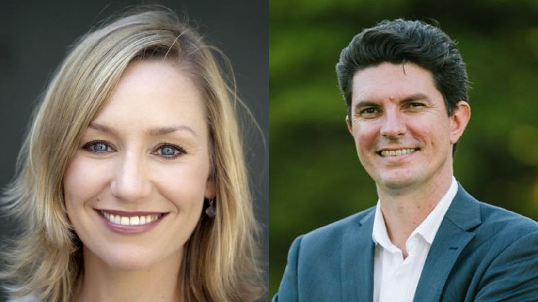 Larissa Waters, left, and Scott Ludlam, right, in handout photos from The Greens political party website.