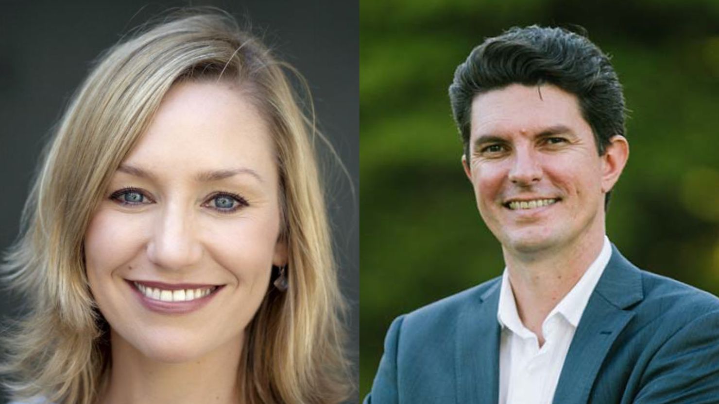 Larissa Waters and Scott Ludlam in handout photos from The Greens political party website.