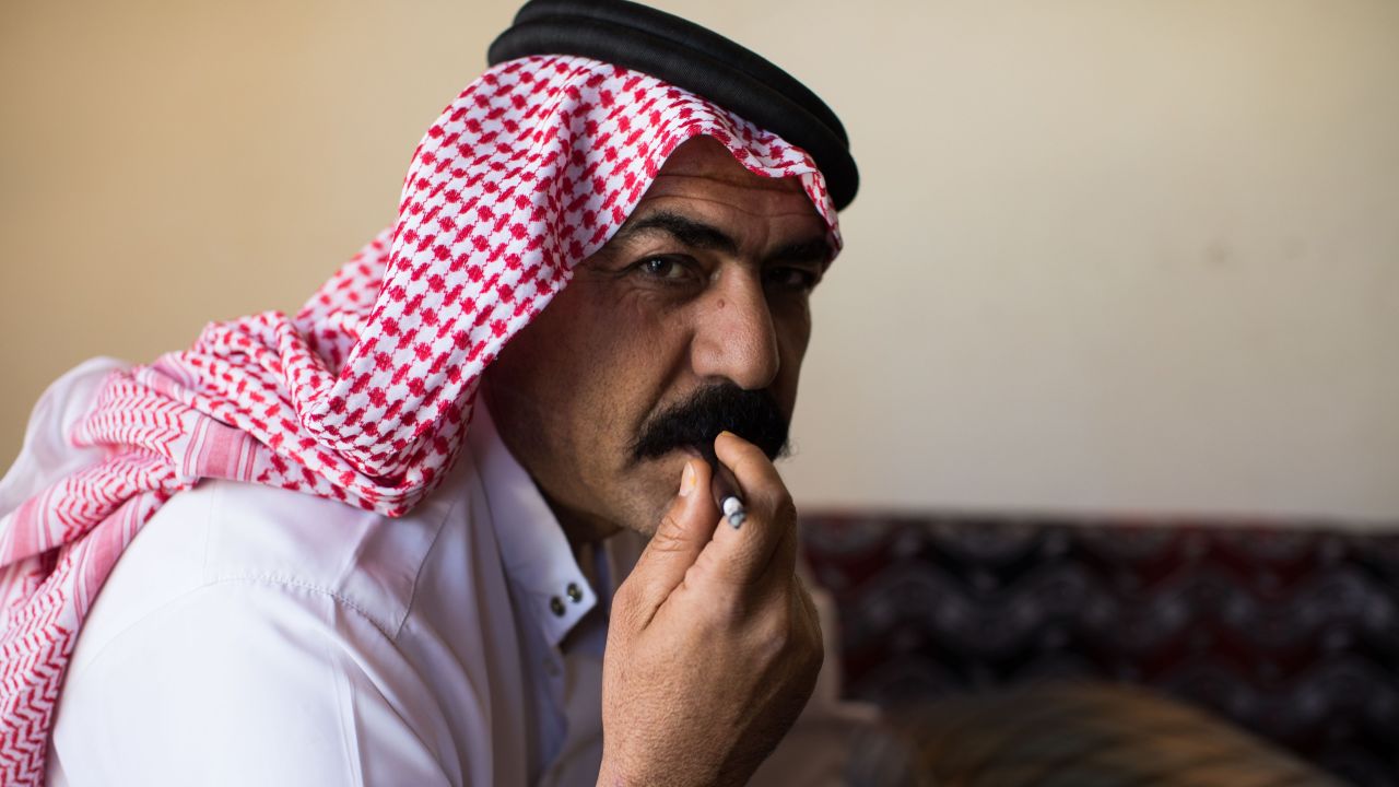 Truck driver, used to drive cargo between Syria and Kuwait using his own vehicle. From near Homs. He struggles with the concept of manual work due to back problems, and psychologically because he used to have his own business. Is staying in a house in Zaatari village owned by a Kuwaiti man who has let him, his son, and his mother live there.