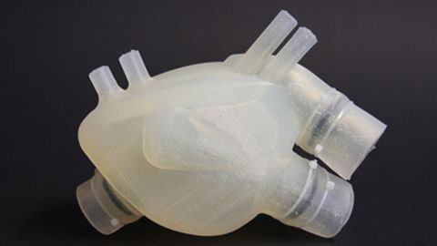 The 3-D printed heart weighs about the same as a human heart.