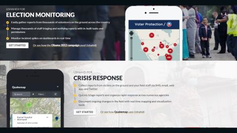Ushahidi provides a range of mapping services including tracking natural disasters. 