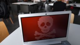  A computer infected by Petya ransomware, which hit Russian and Ukrainian companies in June.