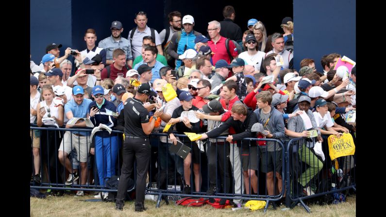 Defending champion Henrik Stenson won last year after an extraordinary battle with Phil Mickelson. The Swede's autograph has been a must-have for many this week.