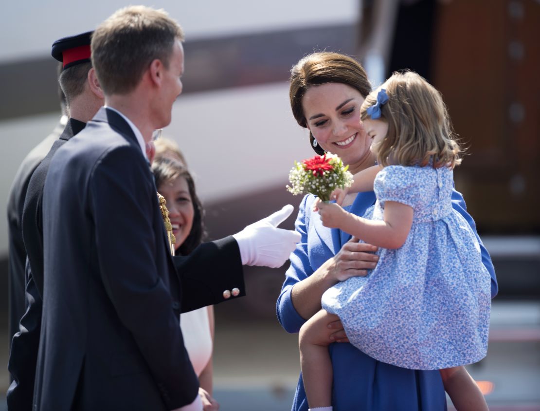 Princess Charlotte charmed onlookers when she arrived in Berlin with her family last July.