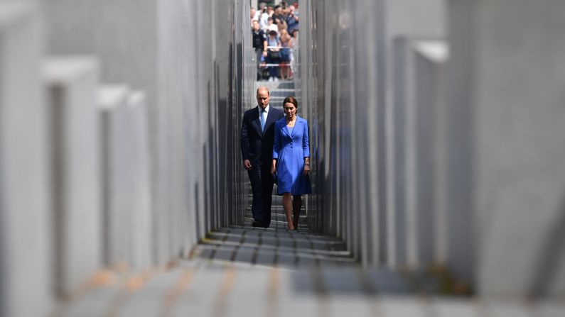 William and Kate visit the Holocaust Memorial on July 19, in Berlin.