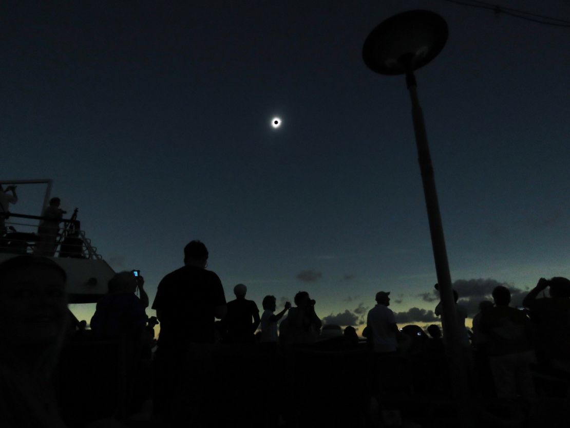 Crowds in Indonesia gather to observe a total solar eclipse in 2016.