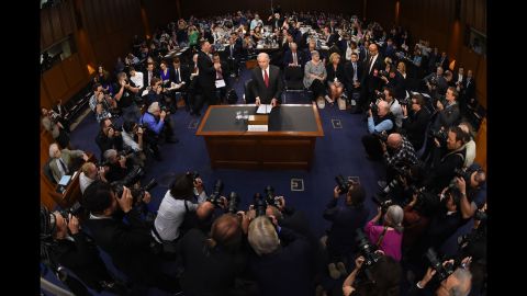 Sessions arrives on June 13, 2017, to testify at a Senate intelligence committee hearing about meetings he had with Russians during the Trump presidential campaign. Sessions called the Russia collusion claim a "detestable lie."