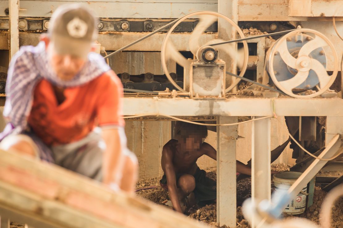 A child working at a brick kiln outside Phnom Penh.