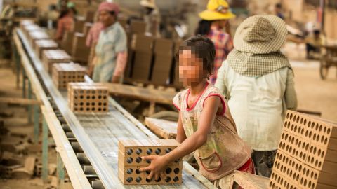 At brick factories outside of Phnom Penh, CNN saw children involved in the brick-making process.