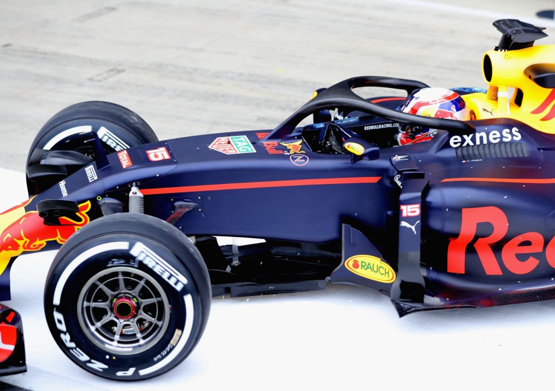 The "halo" cockpit safety device is a controversial addition to the 2018 cars.