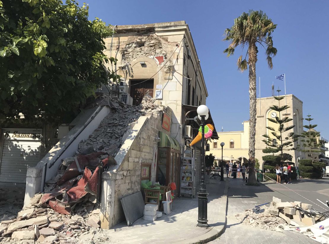 A damaged mosque on the island of Kos.