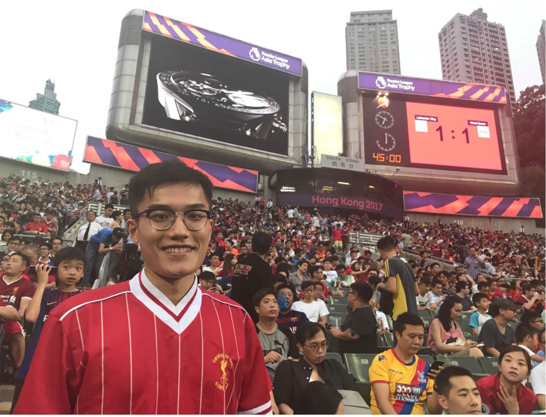 Happy days for Liverpool fan Fu Chik Yu as he watches the team he supports comes to Hong Kong. 