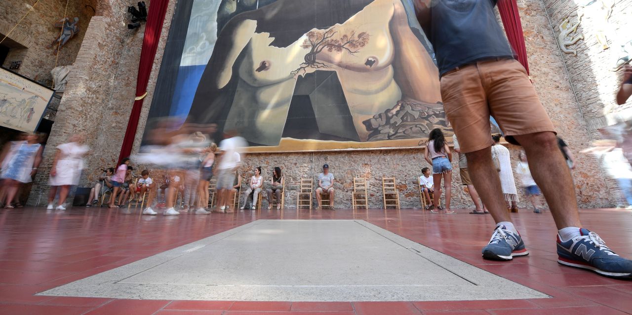 Salvador Dali's grave lies under a concrete slab in a Figueras museum.
