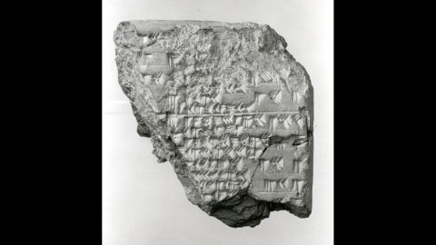 Clay cuneiform tablets are the first records of eclipses that we have. This one, dated from 177 to 199 B.C., was found in Mesopotamia, probably from Babylon.