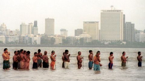 Hindus pray in the Arabian Sea during the last total solar eclipse of the millennium in Bombay, India on August 11, 1999. Millions of viewers enjoyed the millennium's last celestial show in the city. 