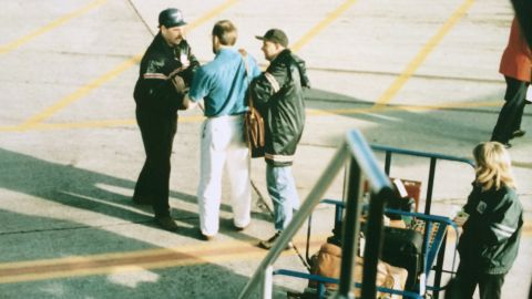Jim Nicholson's 1996 arrest on the tarmac at Dulles International Airport near Washington.