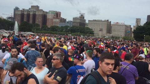 Thousands of people wait in line at Pokemon Go Fest